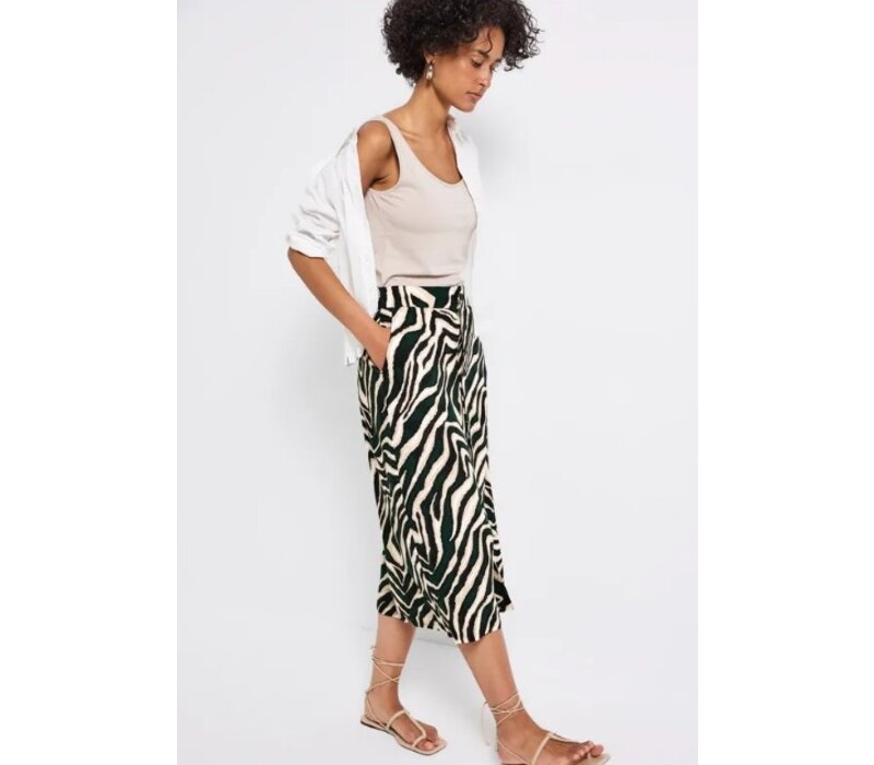 Street One Midi Button Skirt Pine Grove Green