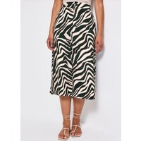 Street One Midi Button Skirt Pine Grove Green