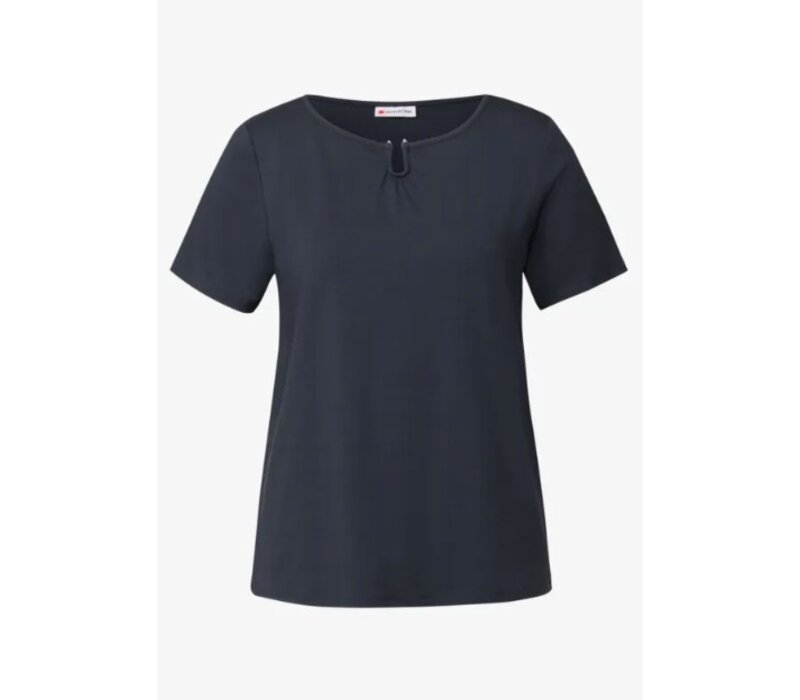 Street One Jersey Shirt Deco Detail Deepwater Blue