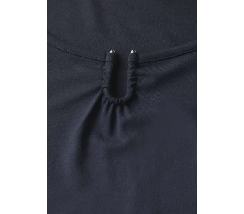 Street One Jersey Shirt Deco Detail Deepwater Blue