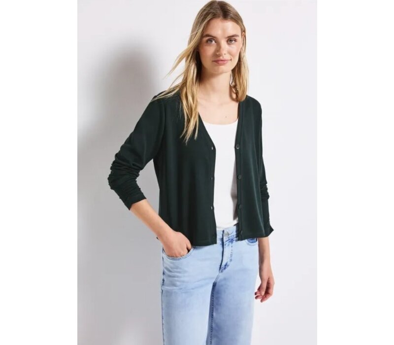 Street One Silk Look Short Jacket Pine Grove Green