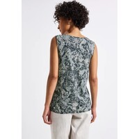 Street One Printed Jersey Top Knot Detail Tide Blue