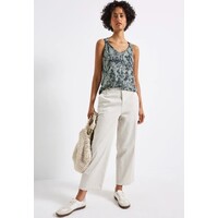 Street One Printed Jersey Top Knot Detail Tide Blue