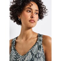 Street One Printed Jersey Top Knot Detail Tide Blue