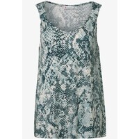 Street One Printed Jersey Top Knot Detail Tide Blue