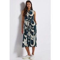 Street One Sleeveless Viscose Shirt Dress Tide Blue