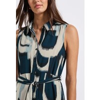 Street One Sleeveless Viscose Shirt Dress Tide Blue
