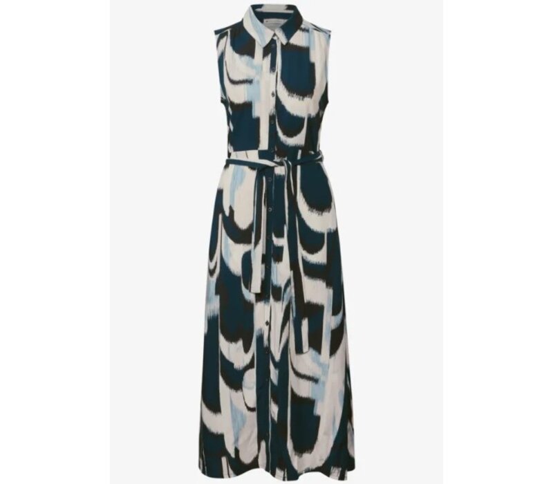 Street One Sleeveless Viscose Shirt Dress Tide Blue