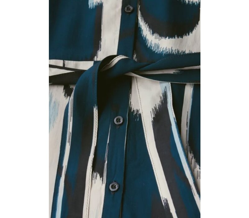 Street One Sleeveless Viscose Shirt Dress Tide Blue