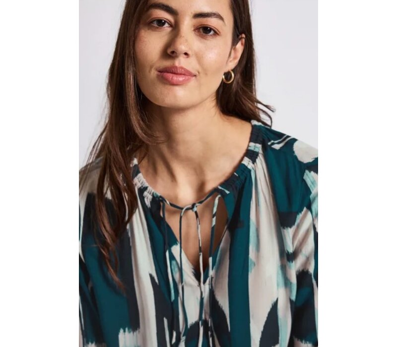 Street One Tunic Blouse Tape Detail Tide Blue