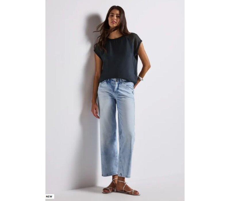 Street One Mat Mix Shirtblouse Deepwater Blue
