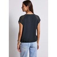 Street One Mat Mix Shirtblouse Deepwater Blue