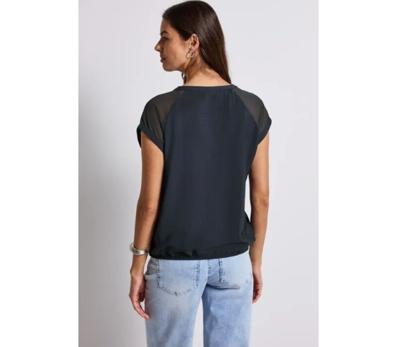 Street One Mat Mix Shirtblouse Deepwater Blue