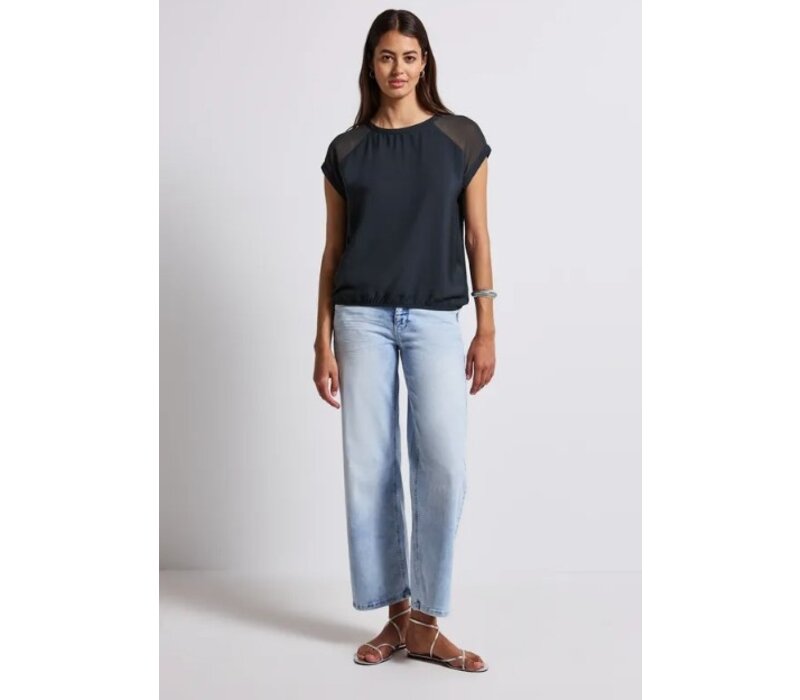Street One Mat Mix Shirtblouse Deepwater Blue