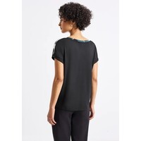 Street One Printed Mat-Mix V-Neck Shirt Tide Blue
