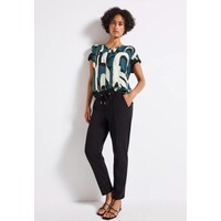 Street One Printed Mat-Mix V-Neck Shirt Tide Blue