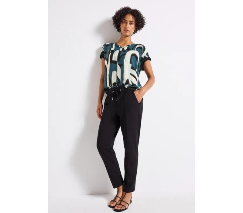 Street One Printed Mat-Mix V-Neck Shirt Tide Blue