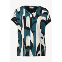 Street One Printed Mat-Mix V-Neck Shirt Tide Blue