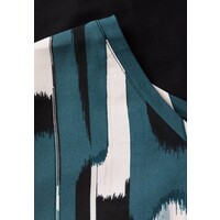 Street One Printed Mat-Mix V-Neck Shirt Tide Blue