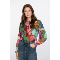 Geisha Top Print Green