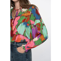 Geisha Top Print Green