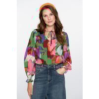 Geisha Top Print Green