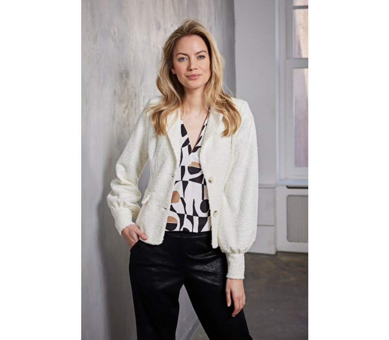 Helena Hart Top Jozzy Print Clash Camel