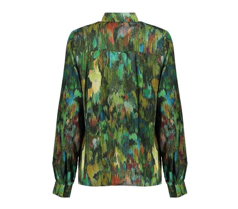 Geisha Blouse Print Green