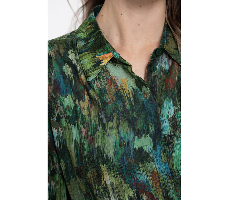 Geisha Blouse Print Green