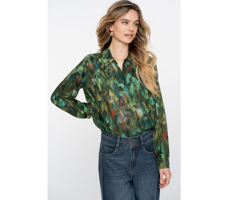 Geisha Blouse Print Green