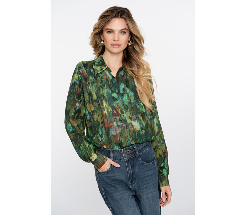 Geisha Blouse Print Green