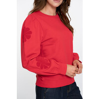 Geisha Sweater Big Flowers Red