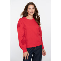 Geisha Sweater Big Flowers Red