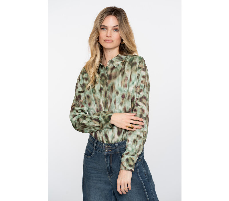 Geisha Blouse Print Green