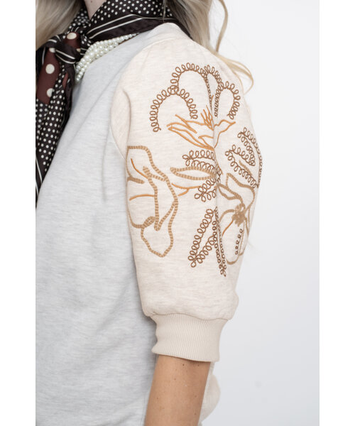 Geisha Geisha Sweater Short Sleeve Embroidery