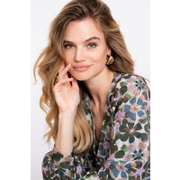 Geisha Blouse Flowers Lilac