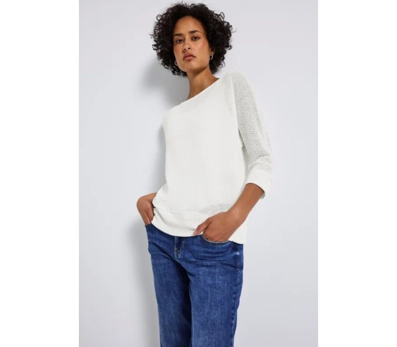 Street One Knit Look Shirt Off White