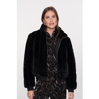 Geisha Jacket Fake Fur Black