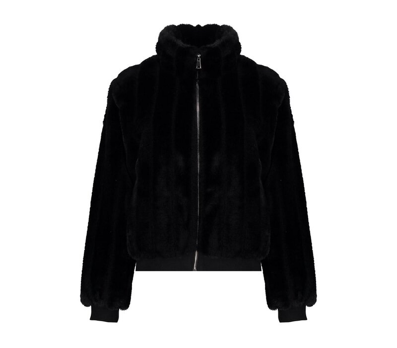 Geisha Jacket Fake Fur Black