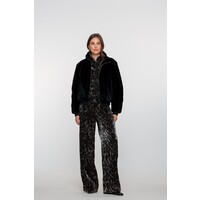 Geisha Jacket Fake Fur Black