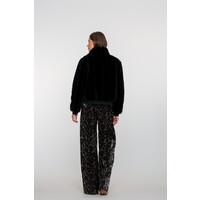 Geisha Jacket Fake Fur Black
