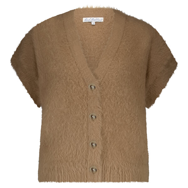 Red Button Sleeveless Fuzzy 