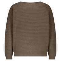 Red Button Fluffy Ajour Sweater Warm Taupe