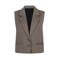 Red Button Gilet Punta Pinstripe Warm Taupe