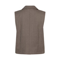 Red Button Gilet Punta Pinstripe Warm Taupe