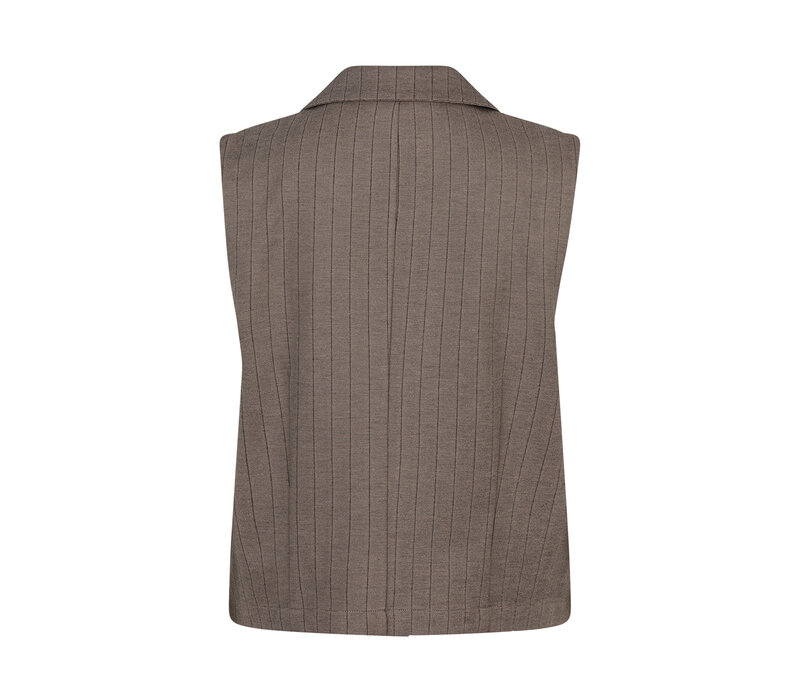 Red Button Gilet Punta Pinstripe Warm Taupe