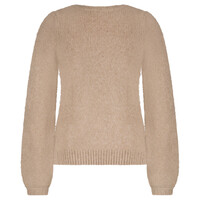 Red Button Sweater RB Logo Almond