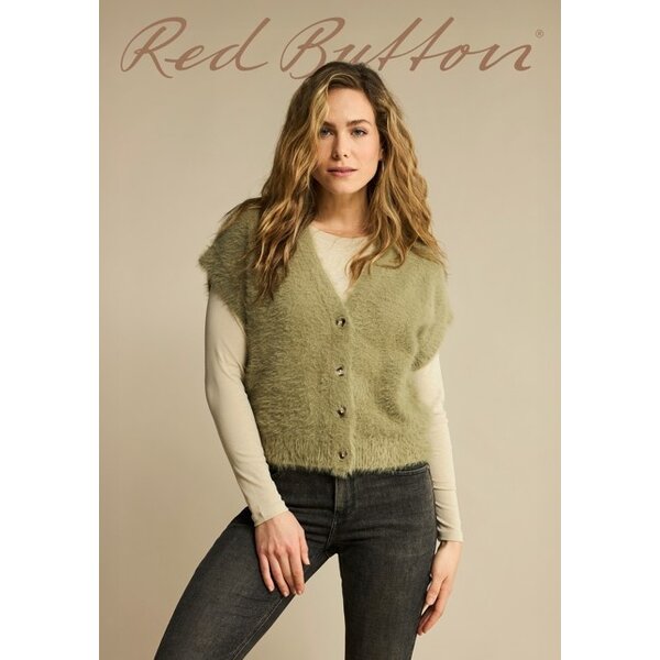 Red Button Sleeveless Fuzzy 