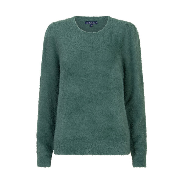 Red Button Fuzzy Puff Sleeve  Red Button Fuzzy Puff Sleeve