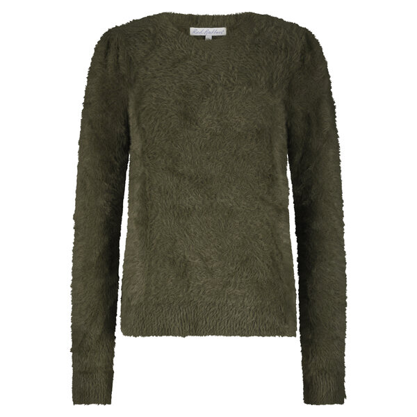 Red Button Fuzzy Puff Sleeve  Red Button Fuzzy Puff Sleeve